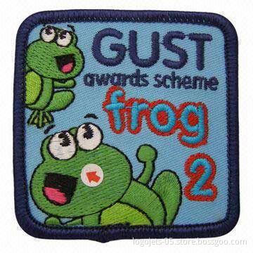 Embroidered Patches/Labels, Available in Various Designs and Types, Customized Designs are Welcome
